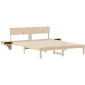 vidaXL Bedframe met hoofdeinde, bruin, 160 x 200 cm, massief dennenhout