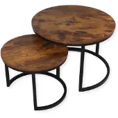 Sensahome Salontafel Set Antieke Ronde Houten Tafelset