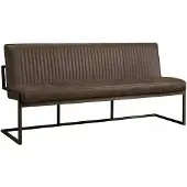 Tower Living Eetkamerbank Ferro - Microvezel - Donker bruin - 135 cm -