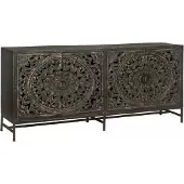 Tower Living Dressoir Casina - Teakhout - Metaal - Zwart -