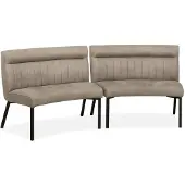 MX Sofa Eetkamerbank Jagger - Kwart rond - Microvezel - MxSofa 75 cm x 130 cm x 92 cm