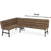 MX Sofa Eetkamerbank Bowie - Recht - Microvezel - MxSofa 68 cm x 140 cm x 88 cm