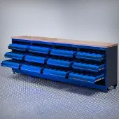 Datona Werkbank PREMIUM eiken werkblad met opbergbakken - 272 cm