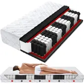 ŚpijZdrowo ZWART-ROOD Matras 120x200cm H3/H3 19cm 7-zone ventilatie einde anti-allergisch