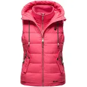 MARIKOO dames gewatteerd vest – Taisaa, licht met capuchon & snackvak