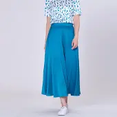 Smart & Joy Wijd uitlopende midi satijnen rok