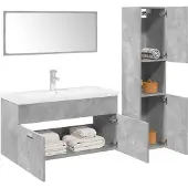 vidaXL 4-delig badmeubelset, betonkleur, houtvezel