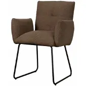 Tower Living Eetkamerstoel Dante - Donkerbruin Stof - 67x70x88cm