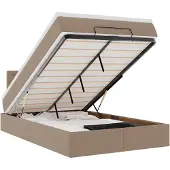vidaXL Ottoman bed met matrassen en LED's 120x200cm kunstleer