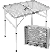 Sonstiges Opvouwbare campingtafel, 60x40 cm, met zilverkleurige metalen roosterplaat