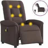 Syfax Massagestoel elektrisch verstelbaar stof donkerbruin