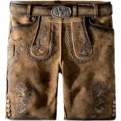 Stockerpoint Klederdracht broek 'Thomas2' karamel / chocoladebruin / wit