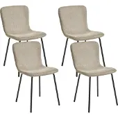 Beliani CALDWELL - Eetkamerstoel set van 4 - Beige - Polyester