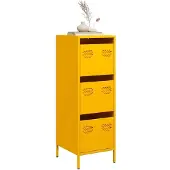 vidaXL Hoge kast 39x35x103,5 cm staal mosterdgeel
