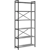 vidaXL Boekenplank 80 x 30 x 189,5 cm Bewerkt hout Grijs sonoma