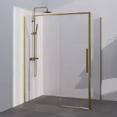 Brauer Season douchecabine met schuifdeur 160x80cm messing