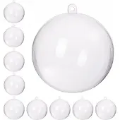 Springos 10x Transparant Acryl Kerstballen 11cm - Onbreekbaar & Decoupage