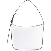 Mandarina Duck Leren Schoudertas Luna Hobo Small Optical White Wit