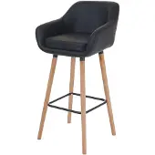 Mendler Barkruk Malmö T381, barkruk/pianostool MVG-gecertificeerd kunstleer, zwart