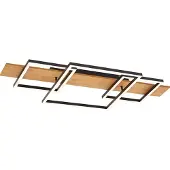 QAZQA Design plafondlamp zwart vierkant incl. LED 3-staps dimbaar - Nimue