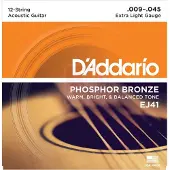 Daddario EJ41 Phosphor Bronze 12 String Extra Light 9-45