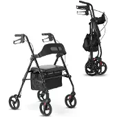 Mooiys Brian Rollator Lichtgewicht Opvouwbaar Met Zitfunctie En Rugleuning