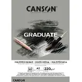 Canson Pad Graduate Mixed Media Schetsboek A3 220 g Grey