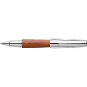 Faber-Castell rollerball - E-motion - chroom/ bruin perenhout - FC-148205