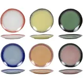 Studio Tavola Dinerborden Fire - Set van 6 - Dinner Plate - Aardewerk Multicolor - Vaatwasser- en Warmtebestendig - 27 cm