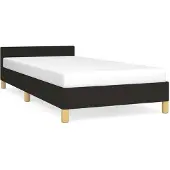 vidaXL Bedframe met hoofdeinde zonder matras 80x200 cm stof zwart