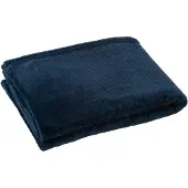J-Line deken Snuggle - polyester - donkerblauw