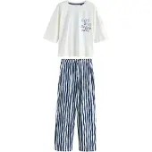 Next Pyjama donkerblauw / wit