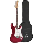 SX Elektrische gitaar - ED1 - ST-model - 3x Single Coil - Vintage Tremolo - 22 frets - Candy Apple Red - Inclusief gigbag
