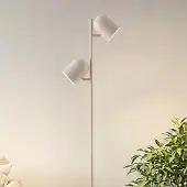 LumenXL Beige vloerlamp Iki - met 2 draaibare spots en touch-dimbare LEDs