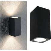 Paulmann LED-wandlamp buiten Flame, zwart, Aluminium, Modern, LED wandlamp buiten