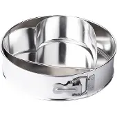 Tortownica ronde springvorm 24 cm met hartvormige bakinleg - Bakvorm - Bakblik - Ø 24 cm - Zilver