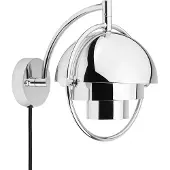 Gubi Design wandlamp Multi-Lite, dimbaar, chroom / zilver, Woon-/ Eetkamer, Messing, Design, Wandlamp design