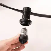 LumenXL Zwarte E27 afdekfitting voor prikkabels