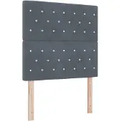 vidaXL LED Hoofdbord met hoofdeinde Donkergrijs 90 cm Fluweel