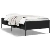 vidaXL Bedframe, zwart, 75x190 cm, van houtvezel en metaal