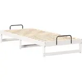vidaXL Bedframe Wit 90 x 220 cm Massief grenenhout