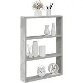 vidaXL Wandschap 43x9x60 cm bewerkt hout betongrijs