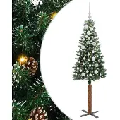 vidaXL Slanke Kerstboom Groen 150 cm PVC en massief dennenhout