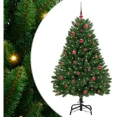 vidaXL Kunstkerstboom 150 cm 150 LED's Warmwit PVC en Staal Groen