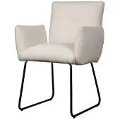 Tower Living Eetkamerstoel Dante - Wit Stof - 67x70x88cm