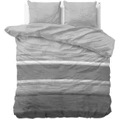 Sleeptime Dekbedovertrek Stone Stripe Grey Flanel-240 x 200 / 220 cm | Lits-Jumeaux
