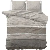 Sleeptime Dekbedovertrek Stone Stripe Taupe Flanel-200 x 200 / 220 cm | 2-Persoons