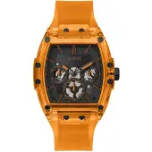GUESS Analoog horloge 'Phoenix' oranje / zwart