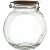 Intesi Glazen Bewaarpot met Acacia Houten Deksel - 19 cm Hoog