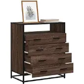 vidaXL Ladekast 70x41x83,5 cm bewerkt hout bruin eikenkleur